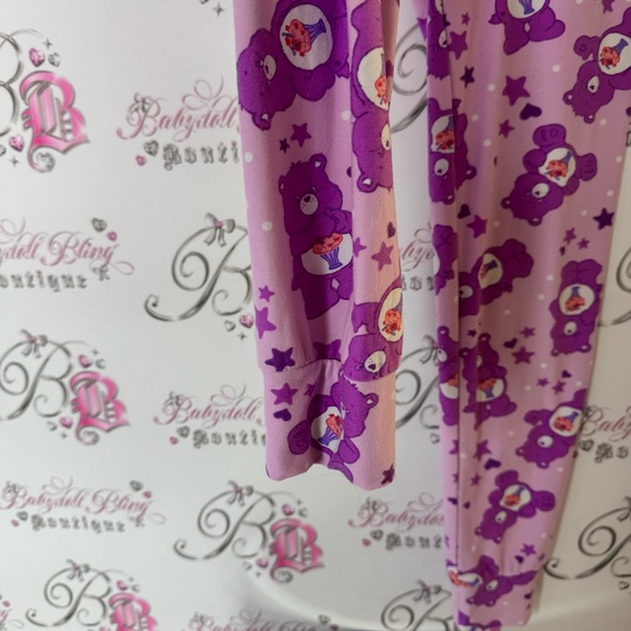 Care Bears Pajamas set pants and top purple Pink milkshake bear - Picture 8 of 9
